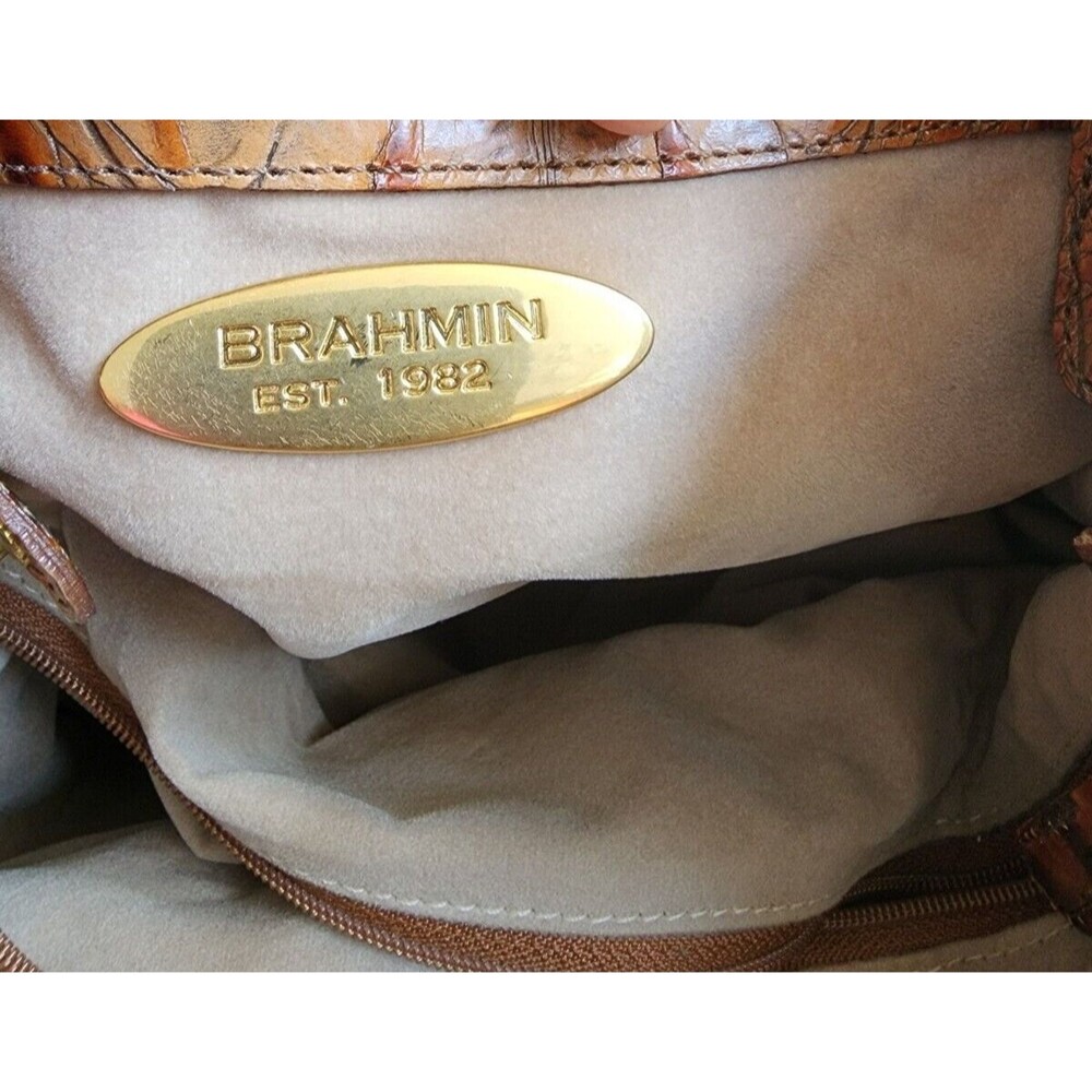 Brahmin Brown Leather Bucket Bag MINT - Picture 8 of 8